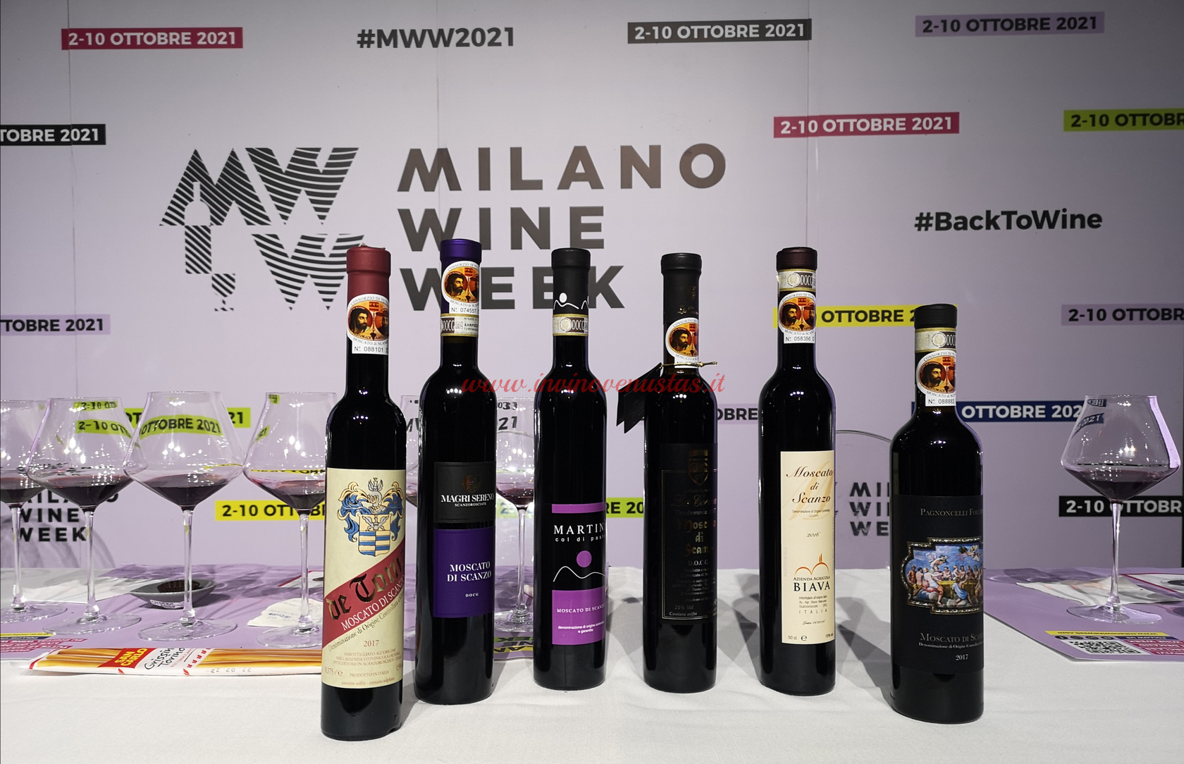 Vini in degustazione masterclass Moscato di Scanzo Milano Wine Week 2021
